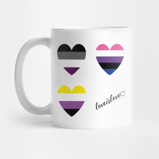 LGBT | Asexual Genderfluid Nonbinary Pride Hearts Mug